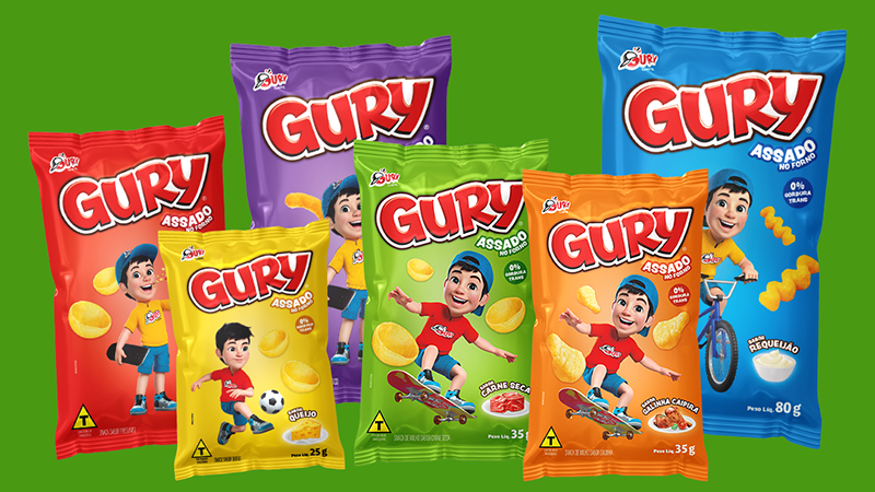 Salgadinhos e pipoca Gury